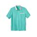 Men's Big & Tall Shirt Collar Polo by KingSize in Green Birdseye (Size 2XL)