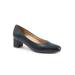 Wide Width Women's Gia Dressy Flat by Trotters in Navy (Size 7 W)