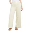 Plus Size Women's June Fit Wide-Leg Jeans by June+Vie in Ivory (Size 10 W)