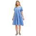 Plus Size Women's Tiered Tee Dress by ellos in Blue Sky (Size 14/16)