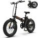 Adult Electric Bike iRerts 500W Folding Electric Bicycles for Adults Women Men Electric Bike with 20 Fat Tire and Removable Battery Portable Beach Snow Electric Bicycle for On Duty/Off Duty Black