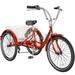 LILYPELLE 20 Adult Tricycle 7 Speed Three Wheel Bikes for Adults 350lbs Low-Step Through Trike Cruiser for Exercise Shopping Outdoor Activities Red
