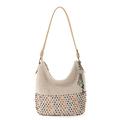 The Sak Women's Hand Sequoia Hobo Bag in Crochet, Shoulder Purse, Ecru Multi Bead, One Size