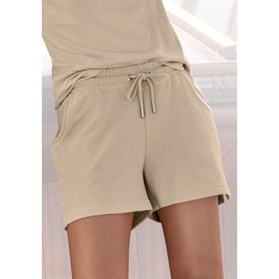 Sweatshorts H.I.S, Damen, Gr. 48/50, N-Gr, braun (nougat), Interlock, Obermaterial: 60% Baumwolle, 40% Polyester, unifarben, Basic, kurz, Hosen, im maritimen Stil, Loungewear, Loungeanzug Image