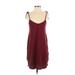 H&M Casual Dress - Shift Plunge Sleeveless: Burgundy Print Dresses - Women's Size X-Small