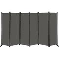 Latitude Run® Miladeen 120" W x 72" H 6 - Panel Folding Room Divider Canvas in Gray | 72 H x 120 W x 1 D in | Wayfair
