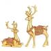 Millwood Pines Johari 2 Piece Reindeer Elk Souvenirs Art Figurine Resin in Yellow | 7.48 H x 4.72 W in | Wayfair 8672FAB7EBD745B18C3F6A82AA03BC96