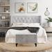 House of Hampton® Wingback Upholstered Bed w/ Storage Bench In Velvet Upholstered in Gray | 49.8 H x 60.04 W x 77.95 D in | Wayfair