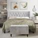 House of Hampton® Wingback Upholstered Bed w/ Storage Bench In Velvet Metal in Gray | 49.8 H x 65.95 W x 83.07 D in | Wayfair