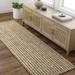 Ambel 6' Round Cottage Jute Tan/Off White/Dark Brown/Dark Beige/Nutmeg Area Rug - Hauteloom