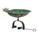 Achla Designs 15"L Round Antique Copper Plated & Colored Patina Finish Stainless Steel Lilypad Birdbath w/ Over Rail Bracket