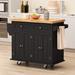 Rolling Kitchen Island Cart with Storage Cabinet, Mobile Kitchen Island Table w/ 2 Drawers,4 Door Cabinet & Towel/Spice Rack