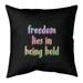 ArtVerse Quotes Be Bold Inspirational Quote Chalkboard Style Pillow (w/Rmv Insert)-Spun Poly 16 x 16 Medium