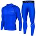 Men s Compression Shirt Set Long Sleeve Workout Set Compression Pants Top Long Sleeve Base Layer