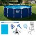 Blue Wave 15-ft Round 48-in Navy Blue Frame Above Ground Swimming Pool Package with Cover