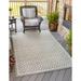 Rugs.com Outdoor Lattice Collection Rug â€“ 4 x 6 Gray Flatweave Rug Perfect For Entryways Kitchens Breakfast Nooks Accent Pieces