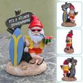 Alextreme Surfing Gnomes Garden Statue Hand Painted Weatherproof Resin Lawn Decor Whimsical Sculpture for Outdoor Home Yard Decor