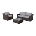 LSI Rattan Wicker 4 - Person Seating Group with Cushions