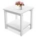 Outdoor Side Table Weather Resistant 2-Tier Side Table Hips Plastic End Table Adirondack Side Table Rocker Side Table for Backyard Patio Pool Deck and Garden White 17 x 17x 17.5 inches