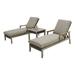Patio Festival Thermal Transfer Metal 3-Piece Outdoor Chaise Lounger Set in Gray