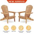 CLEARANCE! Wooden Outdoor Folding Adirondack Chair Set of 2 Wood Lounge Patio Chair for Garden Garden Lawn Backyard Deck Pool Side Fire Pit Half Assembled