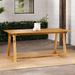 Walker Edison Modern 66â€� Solid Wood Outdoor Dining Table Natural