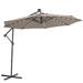 10 FT Solar LED Patio Outdoor Umbrella Hanging Cantilever Umbrella Offset Umbrella Easy Open Adustment with 32 LED Lights-Dark Taupe