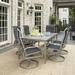 Pemberly Row Modern Gray Aluminum 7 Piece Outdoor Dining Set