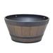 Large Wooden Bucket Barrel Planters - Rustic Flower Planters Pots Boxes Container with Drainage Holes for Outdoor Garden Brown - Without chain