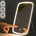 Pysona LED Makeup Mirror Touch Screen 3 Light Portable Standing Folding Vanity Mirroir with 5x Magnifying Compect Cosmetics LED Mirror