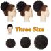 MY-LADY Human Hair Extensions Kinky Curly Afro Bun Updo Chignon Messy Ponytail Hairpieces for Black Women Girls Natural Black