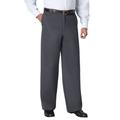 Men's Big & Tall WRINKLE-FREE PANTS WITH EXPANDABLE WAIST, WIDE LEG by KingSize in Carbon (Size 64 38)