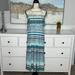 Athleta Dresses | Athletica Strapless Ikat Pattern Maxi Dress W/ Ties And Beads On Sides | Color: Blue/Green | Size: S