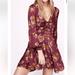 Free People Dresses | Free People Morning Light Floral Pattern Crepe Mini Dress | Color: Gold/Purple | Size: 4