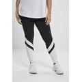 Leggings URBAN CLASSICS "Damen Ladies Arrow High Waist Leggings" Gr. 3XL, US-Größen, schwarz-weiß (black, white) Damen Hosen Leggings