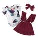 ZHAGHMIN 12 Year Old Girl Clothes Girls Clothes Short Sleeve Floral Ruffle Romper Tops Suspender Skirt Set Little Girl Overall Dress 018 Months Cute New Born Outfits Baby Receiving Blanket Set Baby