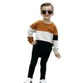 ZHAGHMIN Boys Summer 18 To 24 Toddler Boys Girls Long Sleeve Patchwork T Shirt Tops Pullover Pants Outfits Boys Shirt And Pants Set Boys Outfits 6T Kids Clothes Winter Boys Baby Boy Bundles Set Clot