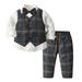 ZHAGHMIN Western Baby Boy Clothes Toddler Boys Long Sleeve T Shirt Tops Plaid Vest Coat Pants Child Kids Gentleman Outfits Sweater Boy Sweat Suits For Boys Baby Outfits Clothes Set For Baby Boy Wint