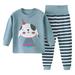 ZHAGHMIN Boy Outfit Toddler Girls Boys Baby Soft Pajamas Toddler Cartoon Prints Hight Waist Long Sleeve Kid Sleepwear Sets 4T Suspenders And Bow Tie Set Boys Pants With Suspenders Jackets For Toddle