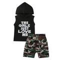 ZHAGHMIN Girls Skirt Two-Piece Set Toddler Tops Kids Set Hoodie Camouflage Boys Baby Letter Print Outfits Shorts Girls Outfits&Set New Baby Gift Set Baby Girl Outfits 6-12 Months 3-6 Month Jacket G