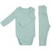 ZHAGHMIN 3Pc Baby Boy Outfit Baby Girls Boys Autumn Solid Cotton Long Sleeve Long Pants Romper Bodysuit Set Outfits Clothes Toddler Dress Shirt And Pants Outfits For Toddlers Boys 3 Month Boys Cloth