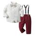 ZHAGHMIN Boy Red Outfits Toddler Boys Long Sleeve T Shirt Tops Plaid Prints Pants Child Kids Gentleman Outfits Baby Boy Set Boys Easter Outfit Boys Sweat Suit 5T Kids Outfits Girls 7-8 6 Month Baby