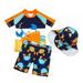 BULLPIANO 1-6Y Boys Swimsuit Three Piece Rash Guard Swim Trunks Sets Kid Shorts Swimsuit UPF 50+ Sun Protection Bathing Suits