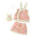 ZHAGHMIN Crop Tops Kids Toddler Girls Spring Winter Long Sleeve Red Plaid New Year Tops Skirt With Rabbit Bag 3Pcs Outfits Clothes Set 18Months-Baby Girl Clothes Girls Sweatsuits Size 14-16 Girls Ou