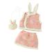 ZHAGHMIN Girl Clothes Size 8 Toddler Girls Spring Winter Long Sleeve Red Plaid New Year Tops Skirt With Rabbit Bag 3Pcs Outfits Clothes Set 18Months-Baby Girl Clothes Girls Sweatsuits Size 14-16 Gir