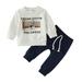 ZHAGHMIN 9 Month Boy Clothes Toddler Fashion Western Cow Print Tops Pants Spring Autumn Long Sleeve Baby Boy Clothing Sets 2Pc Baby Boy Bow Tie Set Sports Attire For Boys Baby Boy Summer Outfits New