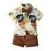 ZHAGHMIN Baby Boy Cotton Shorts Set Toddler Boys Short Sleeve Floral Prints T Shirt Tops Shorts Child Kids Gentleman Outfits Boys Sweatsuits Size 8 7T Boys Clothes Big Boys Set Easter Outfit For Boy