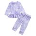 ZHAGHMIN Valentines Outfit For Girls Kids Toddler Baby Girls Autumn Winter Colorful Ruffle Cotton Long Sleeve Pants Set Clothes My First Labor Day Cute Girls Clothes For Teens Simple Cute Outfits Ba