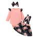 ZHAGHMIN 5T Girls Clothes Girls Long Sleeve Romper Bodysuits Floral Prints Suspenders Skirt Headbands Outfits 18Months-Baby Girl Clothes Baby Girl Clothes 6-9 Months Girls Cropped Pants Baby Blanket