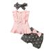 ZHAGHMIN Girls Tie Dye Shorts Set Girls Ruffles Sleeveless Bowknot Tops Ribbed Vest Heart Printed Shorts Headbands Toddler Outfits Personalized Pajamas For Toddlers Baby Birth Matching Items Have Ba